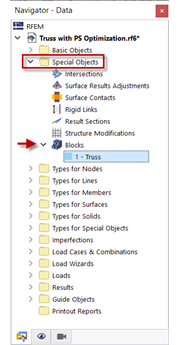 Blocks as Special Objects in Navigator