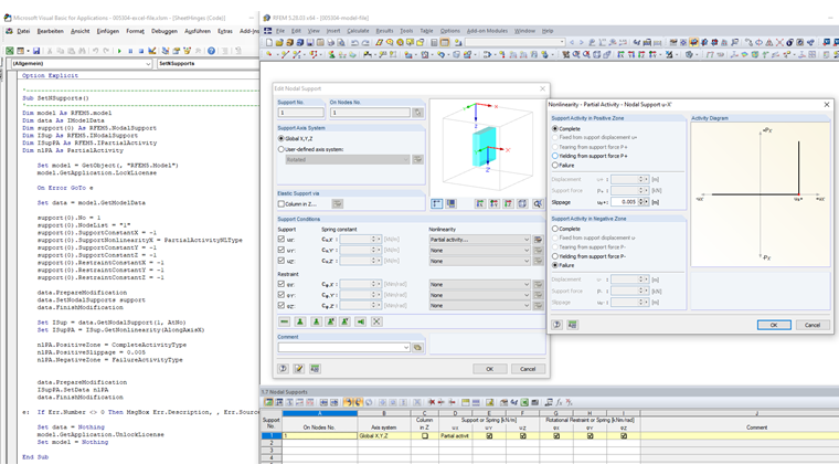 FAQ 005304 | How can I create a nodal support with the "Partial Activity" nonlinearity via the COM interface?
