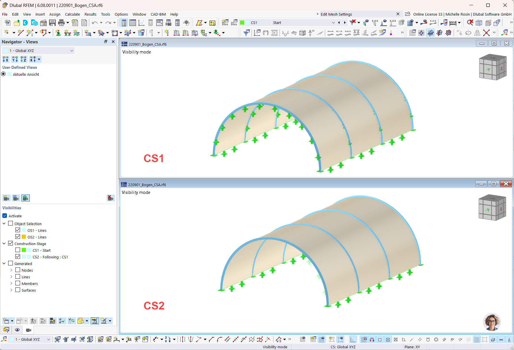 Arch-Supported Membrane with Construction Support (CSA)