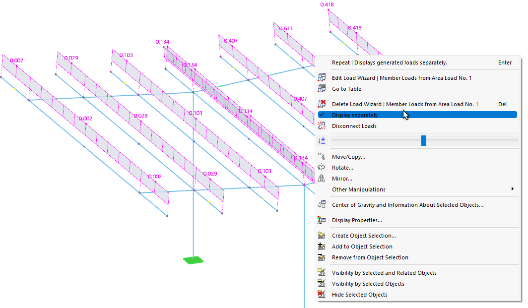 Displaying Generated Loads Separately