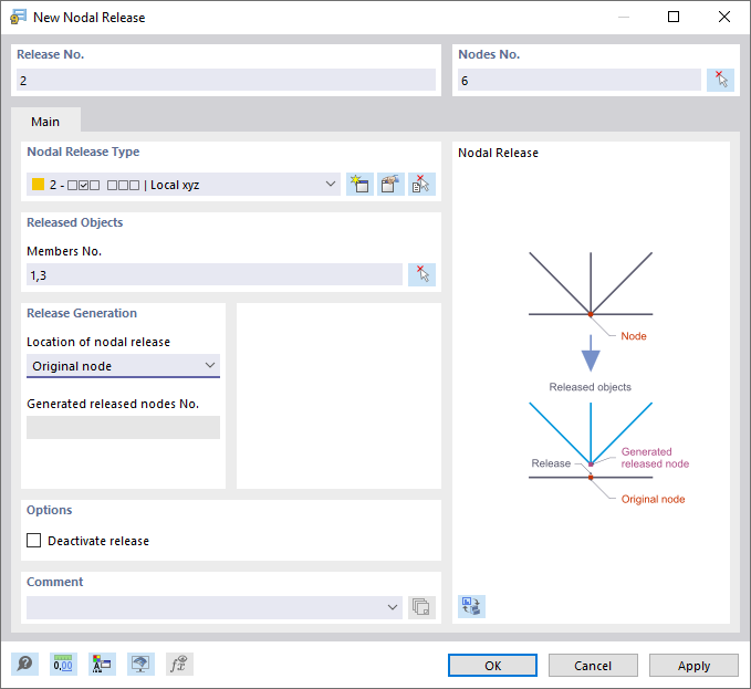 Dialog Box "New Nodal Release"