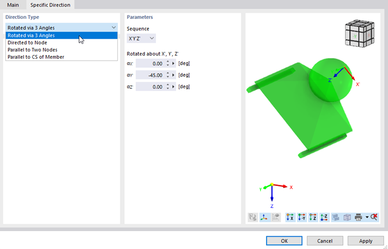 Rotating Nodal Support Around Y-Axis