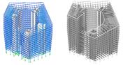 RFEM model and extruded Rhino 3D model of the ArcelorMittal headquarters  @ Bollinger+Grohmann (© Diego APELLÁNIZ)