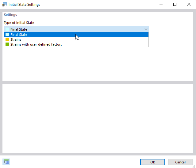 Selecting Type of Initial State