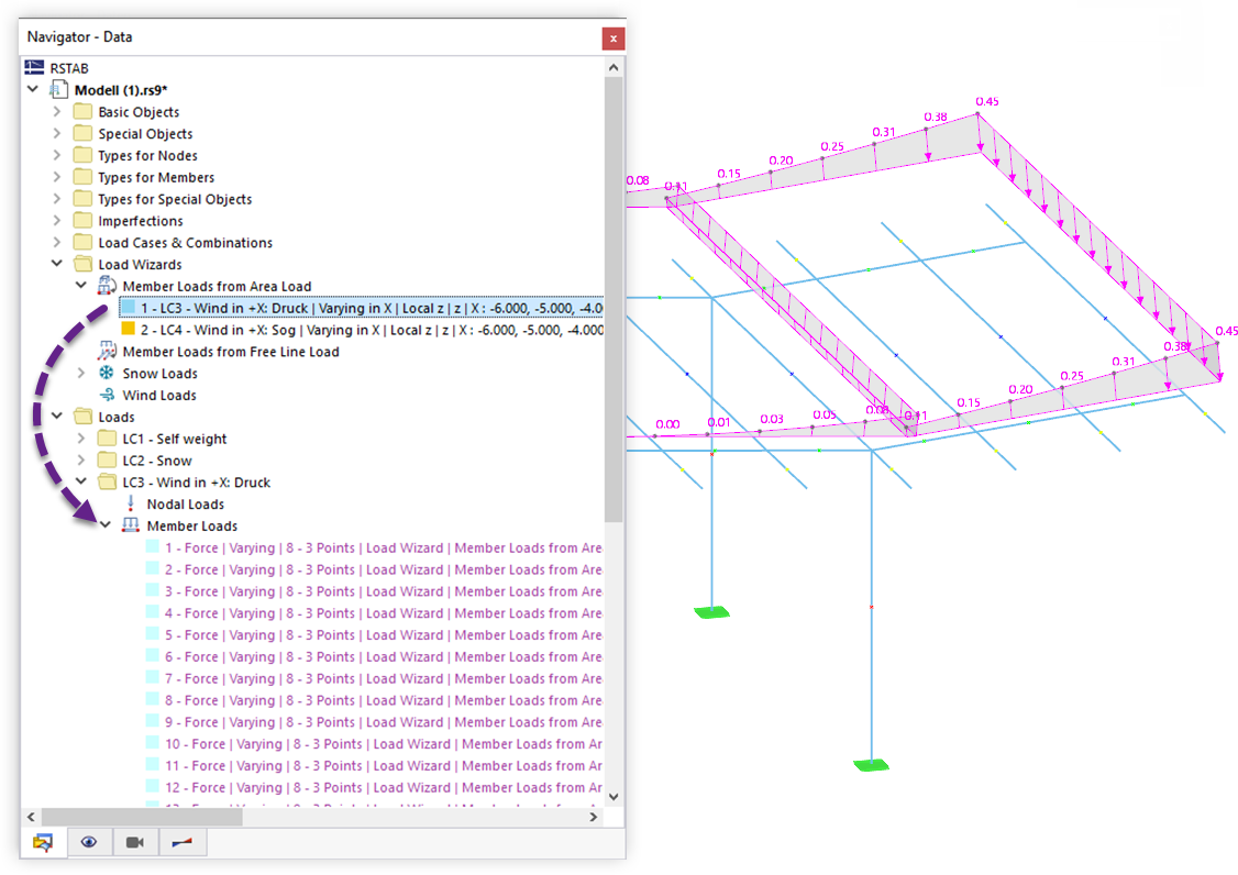 Load Wizard and Generated Member Loads