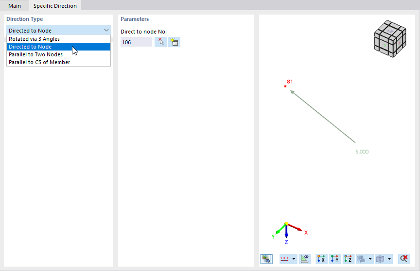 Defining Specific Direction of Load