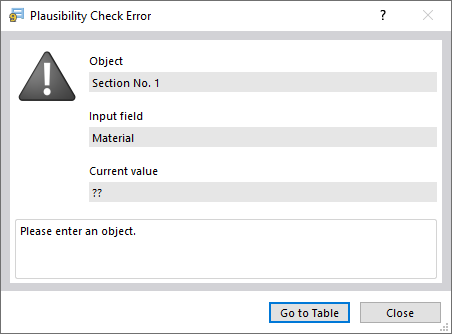 Plausibility Check with Error Message