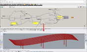 Parametrizing Steel Roof with Grasshopper (Top) and RFEM (Bottom)