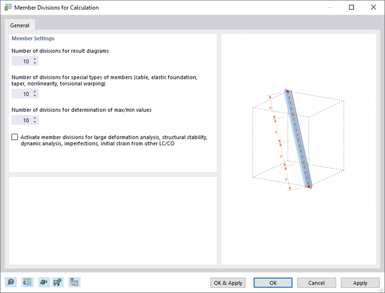 Dialog Box "Member Divisions for Calculation"