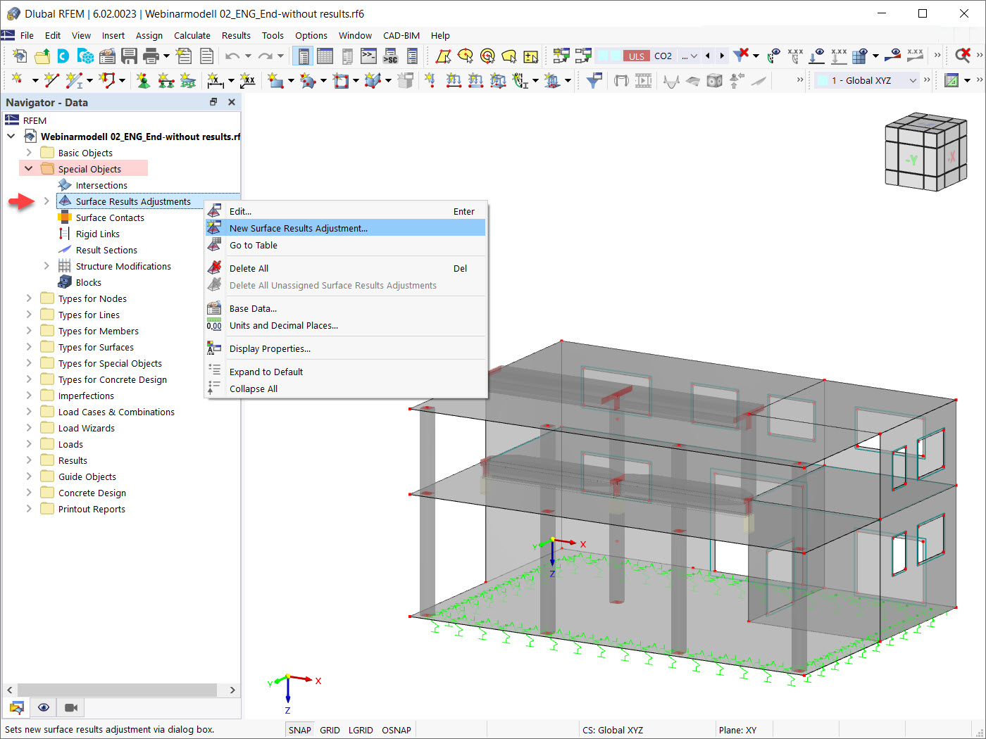 “Surface Results Adjustments” in Data Navigator