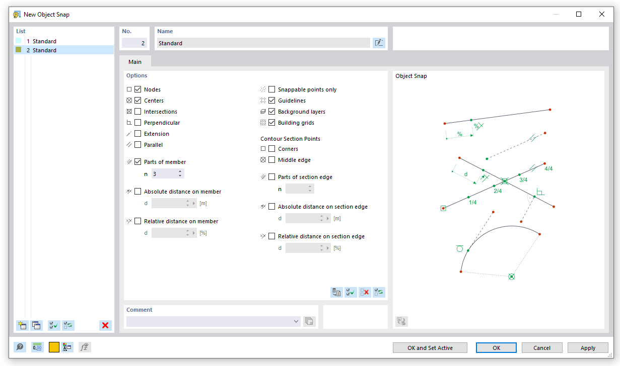 Dialog Box "New Object Snap"