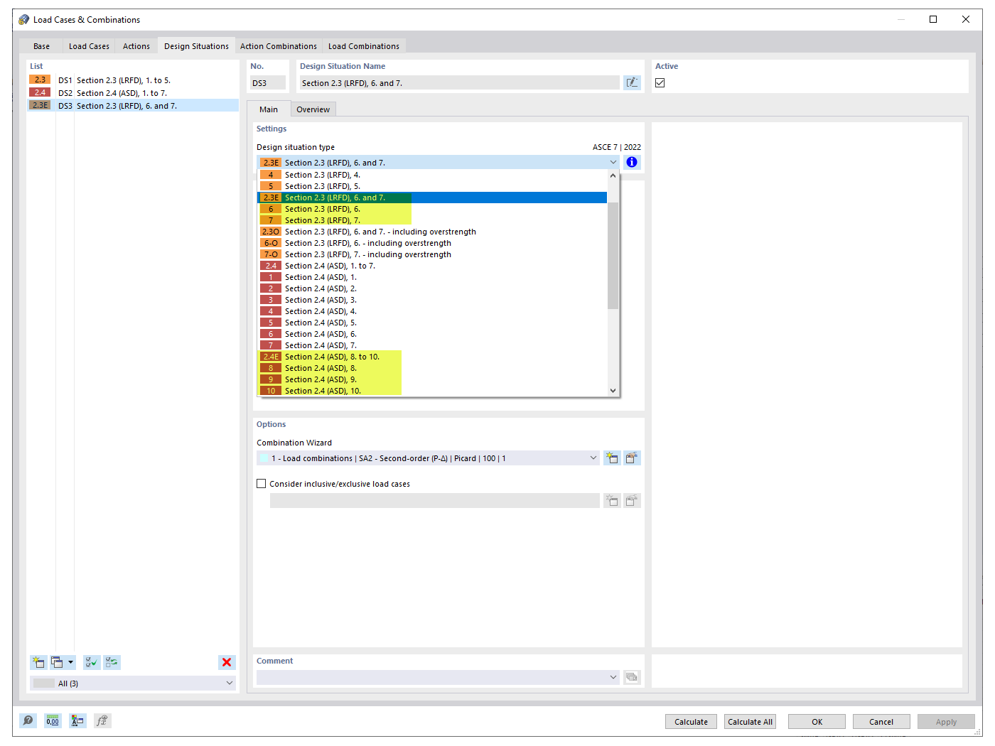FAQ 005319 | How do I include the redundancy factor(s), ρ in the ASCE 7 load combinations?