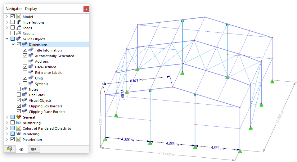 Showing and Hiding Dimensions