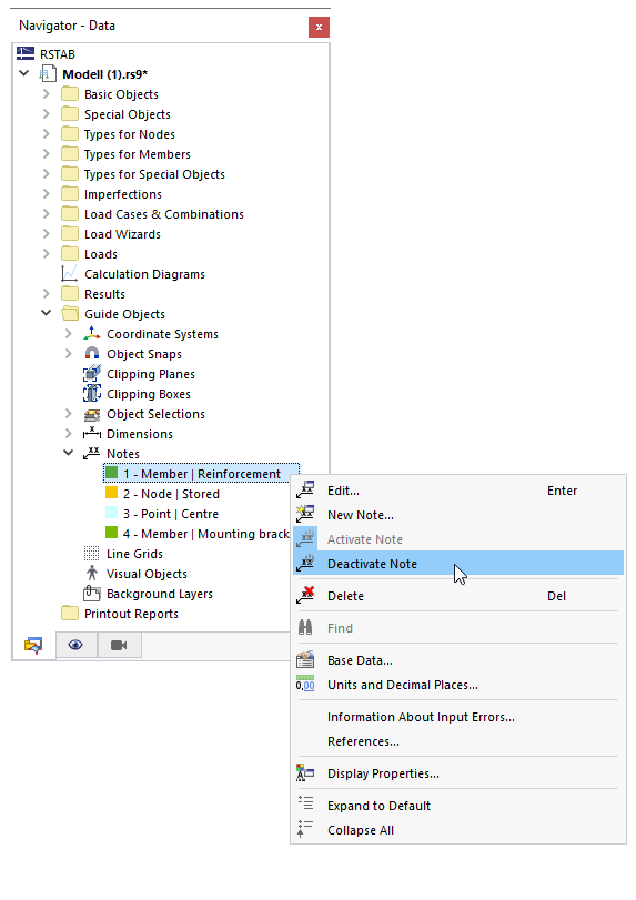 Show and Hide Notes Individually