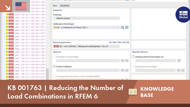 Reducing Number of Load Combinations in RFEM 6