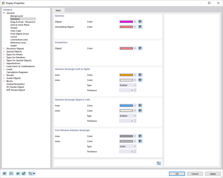Setting Colors for Selection