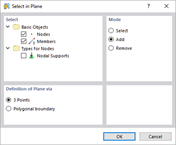Dialog Box "Select in Plane"