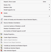 Program Functions in Object Shortcut Menu
