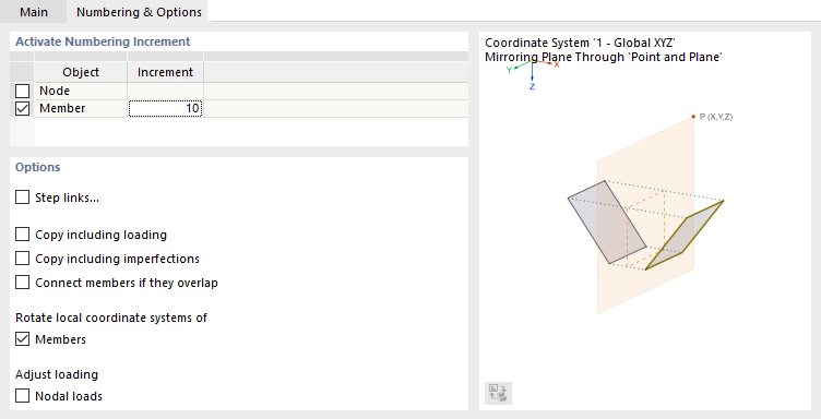 Adjusting Numbering and Setting Options