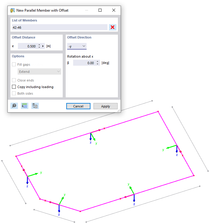 Defining Parallel Members with Offset