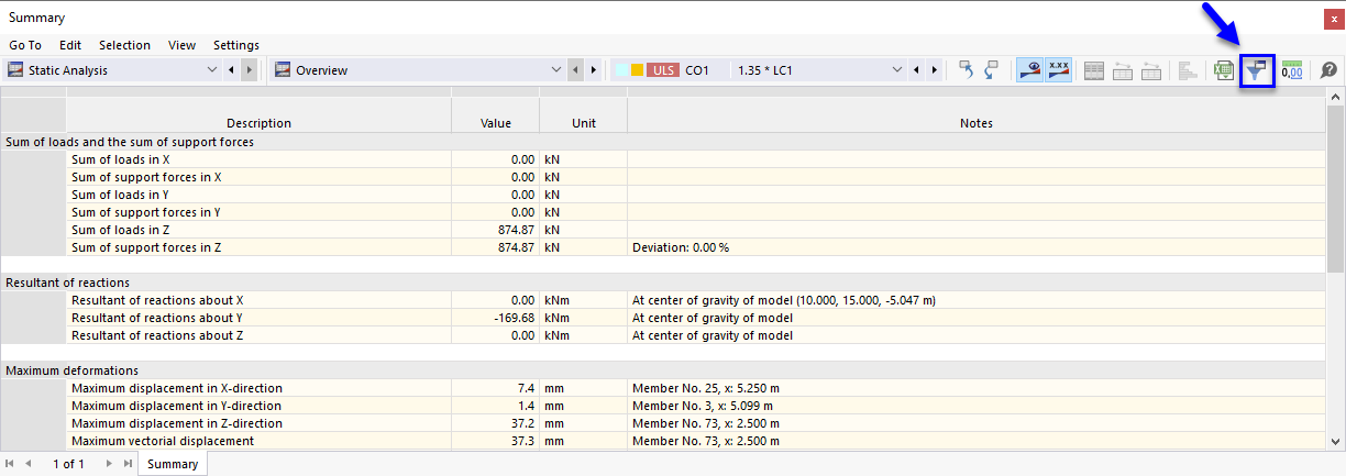 Opening Result Table Manager