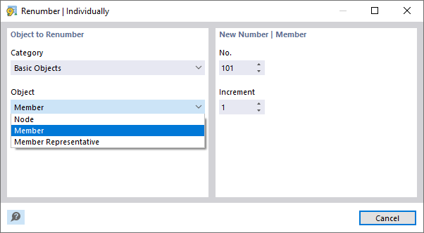 Renumbering Objects Individually