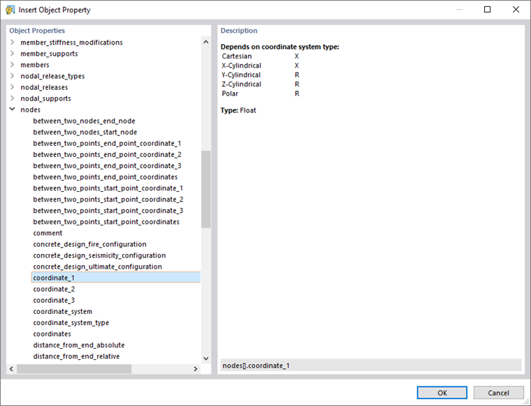 Dialog Box "Insert Object Property"