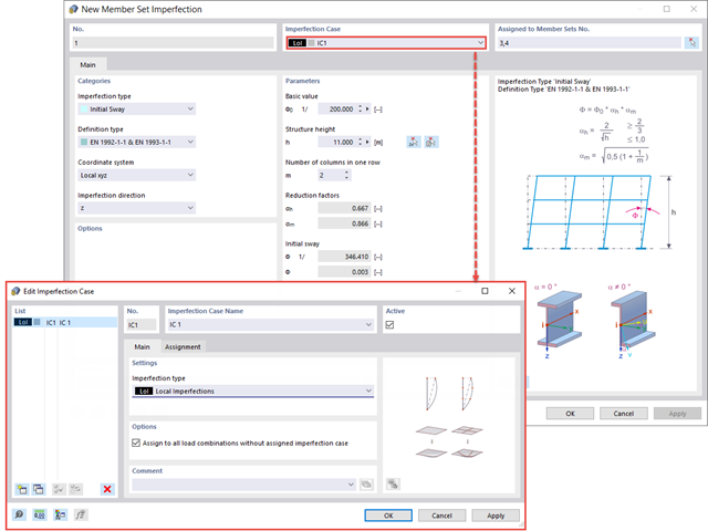 Defining Global Initial Sway Imperfection in RFEM 6