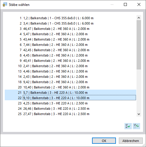 Selecting Members in Dialog Box