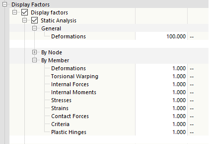 Adjusting Display Factors
