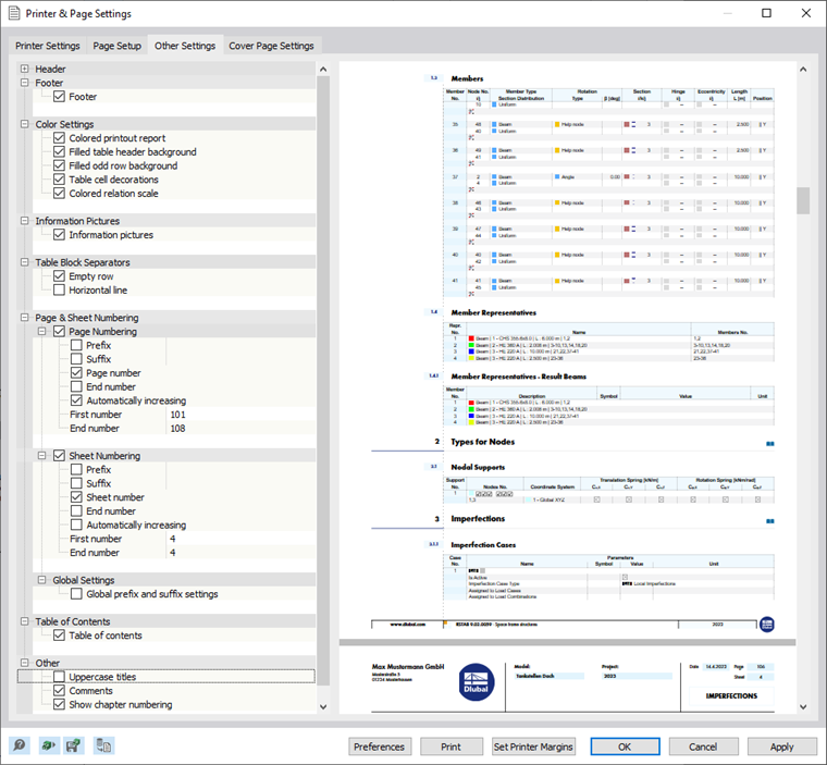 Defining Page and Sheet Numbering