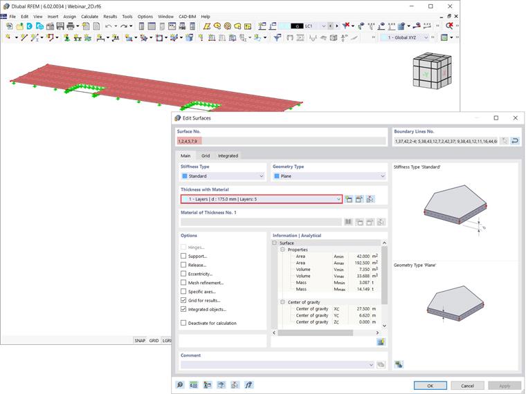 Assigning Defined Thickness to Surfaces of Slab
