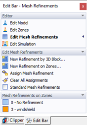 Editing Bar, Mesh Refinements
