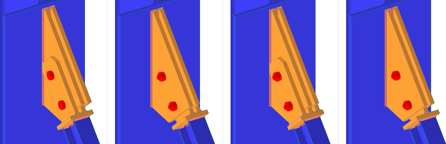 Examples of Possible Positions of Tongue Plates (Two Gusset Plates)