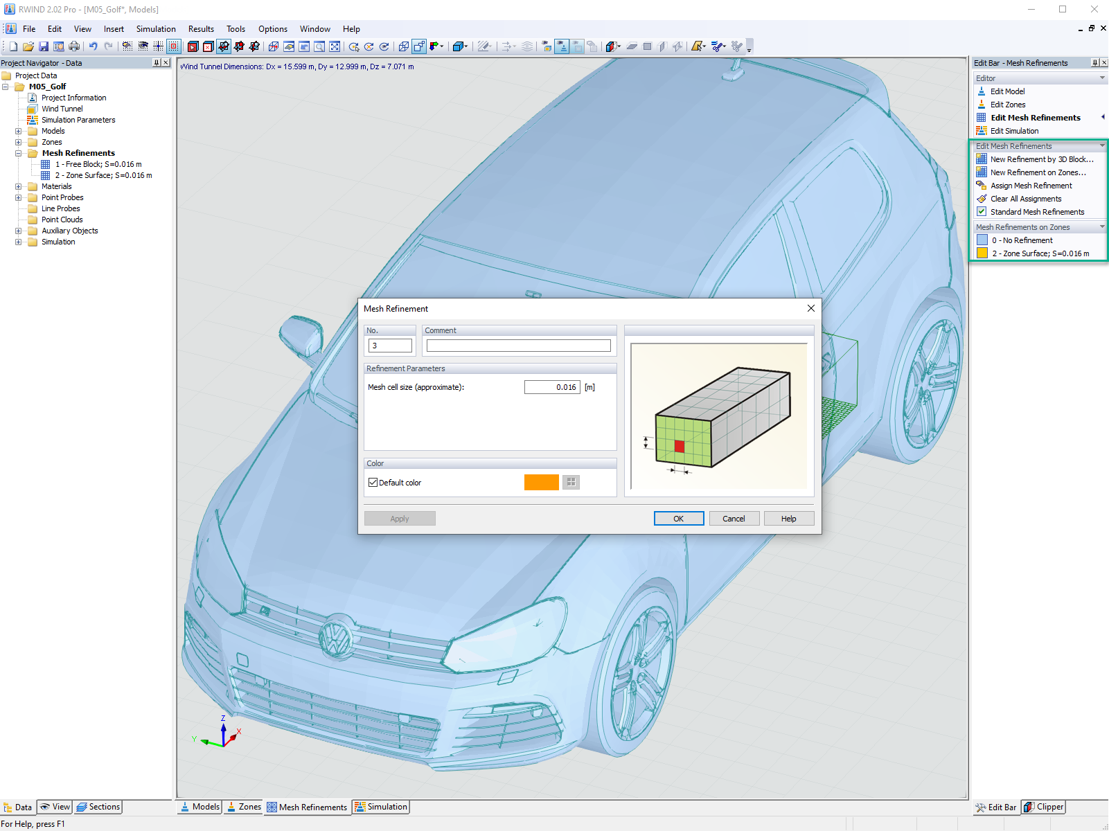 Feature 002554 | Editor for Mesh Refinement Control