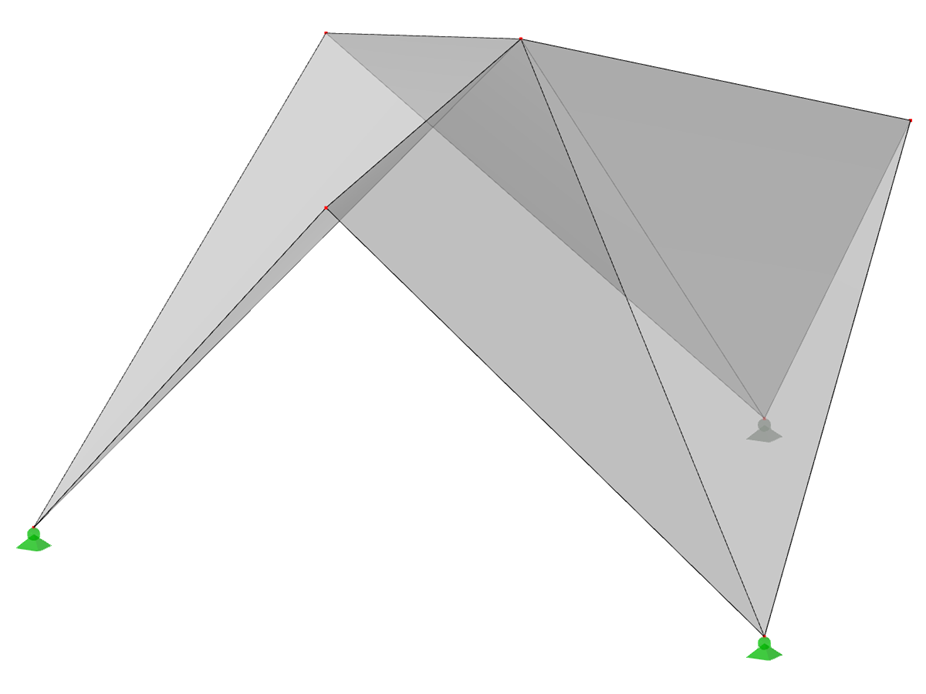 Model ID 516 | 034-FPC005-b | Prismatic Folded Structure Systems. Single-Folded Surfaces over Triangular Floor Plan, Ridges Toward Center