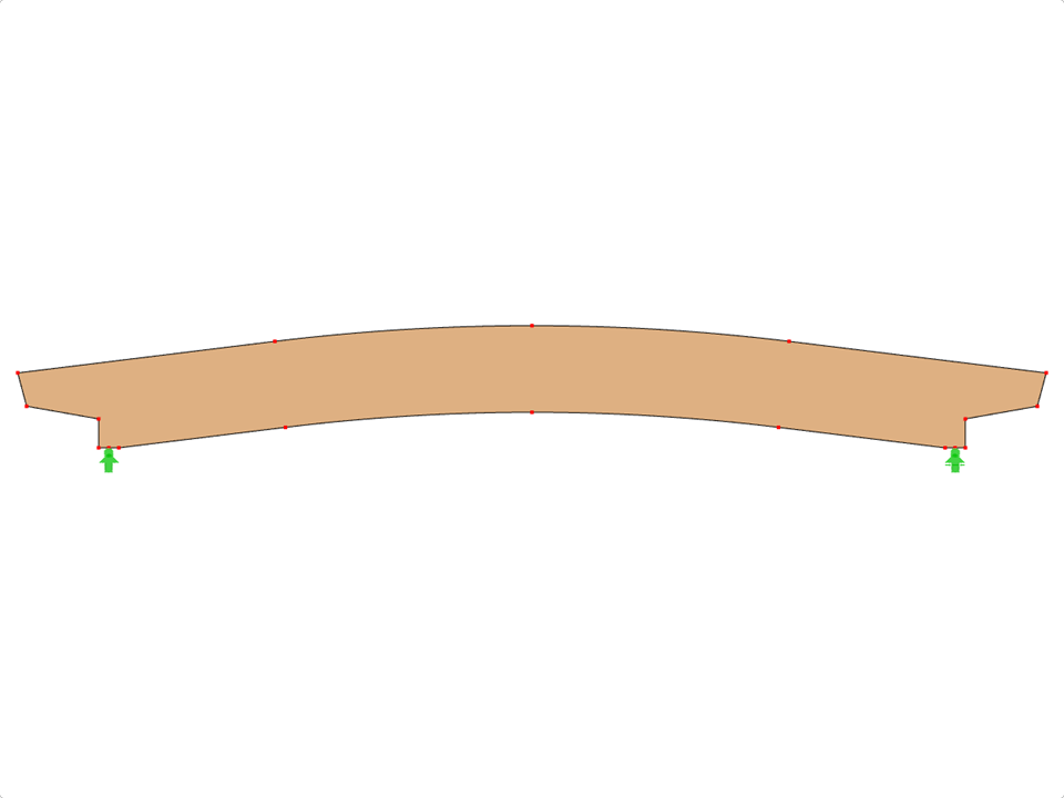 Model ID 574 | GLB0405 | Glued-Laminated Beam | Curved | Constant Height | Symmetric | Offset-Tapered Cantilevers