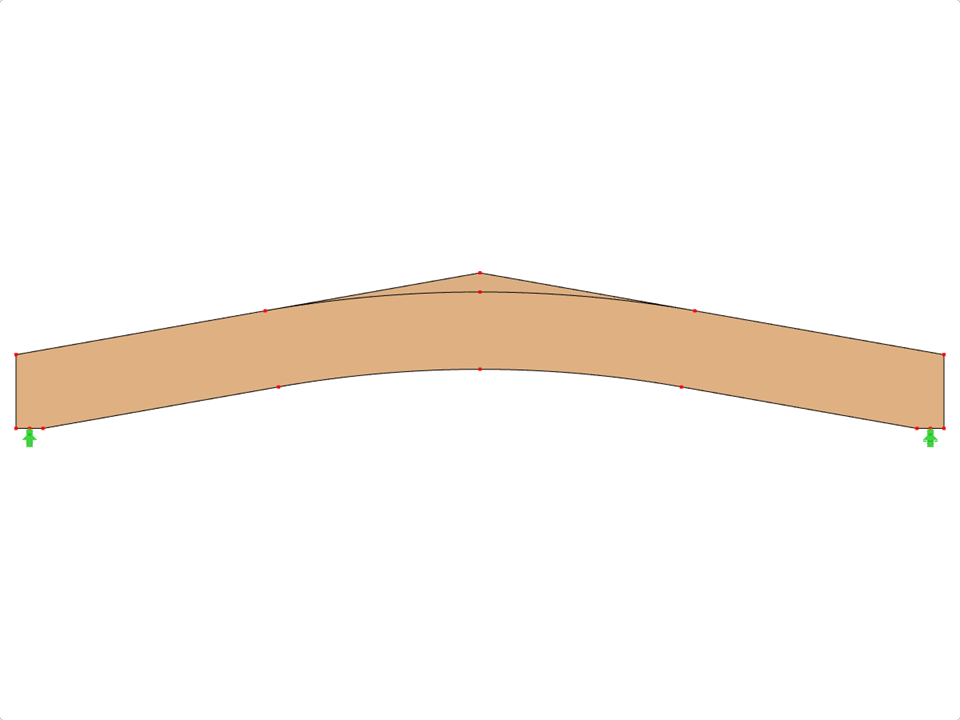 Model ID 584 | GLB0511 | Glued-Laminated Beam | Pitched Cambered | Constant Height | Symmetric | With Loose Ridge Wedge