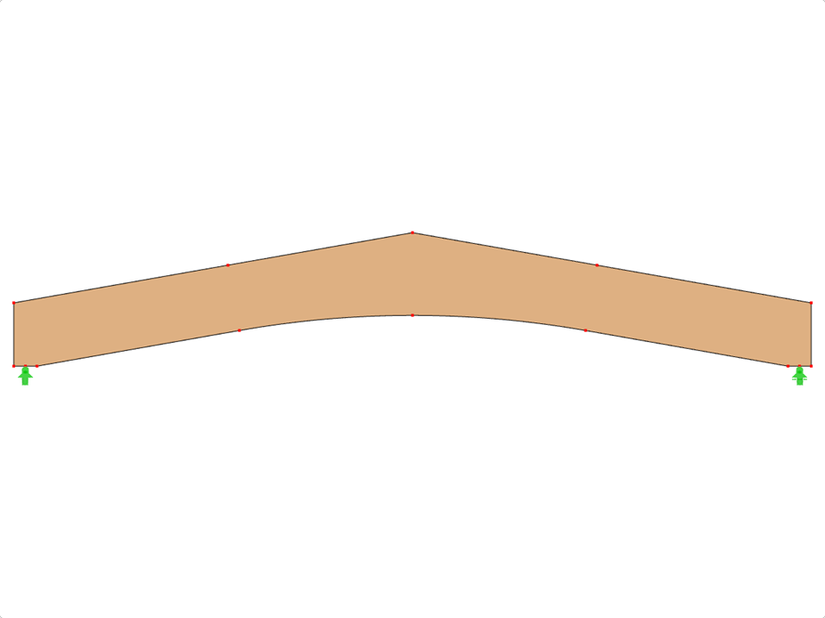 Model ID 585 | GLB0501 | Glued-Laminated Beam | Pitched Cambered | Constant Height | Symmetric | Without Loose Ridge Wedge