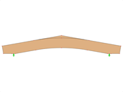 Model ID 587 | GLB0512 | Glued-Laminated Beam | Pitched Cambered | Constant Height | Symmetric | Horizontal Cantilevers | With Loose Ridge Wedge