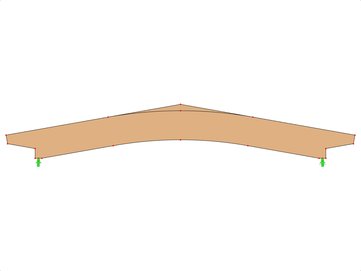 Model ID 593 | GLB0515 | Glued-Laminated Beam | Pitched Cambered | Constant Height | Symmetric | Offset-Tapered Cantilevers | With Loose Ridge Wedge