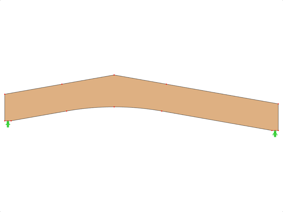 Model ID 594 | GLB0506 | Glued-Laminated Beam | Pitched Cambered | Constant Height | Asymmetric | Without Loose Ridge Wedge