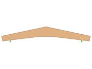 Model ID 606 | GLB0603 | Glued-Laminated Beam | Pitched Cambered | Variable Height | Symmetric | Parallel Cantilevers | Without Loose Ridge Wedge