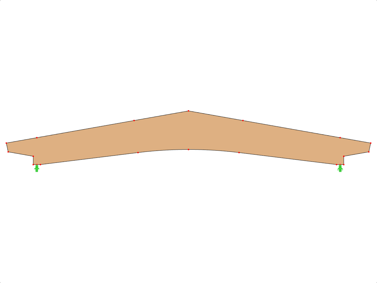 Model ID 607 | GLB0605 | Glued-Laminated Beam | Pitched Cambered | Variable Height | Symmetric | Offset-Tapered Cantilevers | Without Loose Ridge Wedge