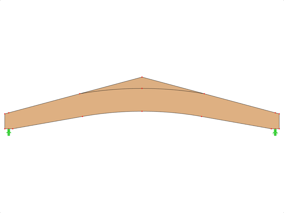 Model ID 612 | GLB0611 | Glued-Laminated Beam | Pitched Cambered | Variable Height | Symmetric | With Loose Ridge Wedge