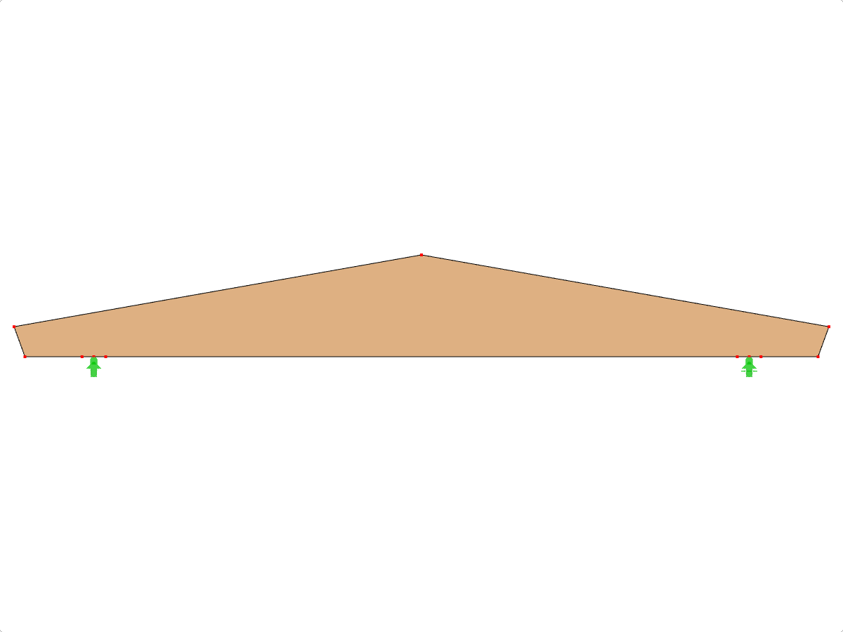 Model ID 623 | GLB0302 | Glued-Laminated Beam | Double-Tapered | Symmetric | Horizontal Cantilevers