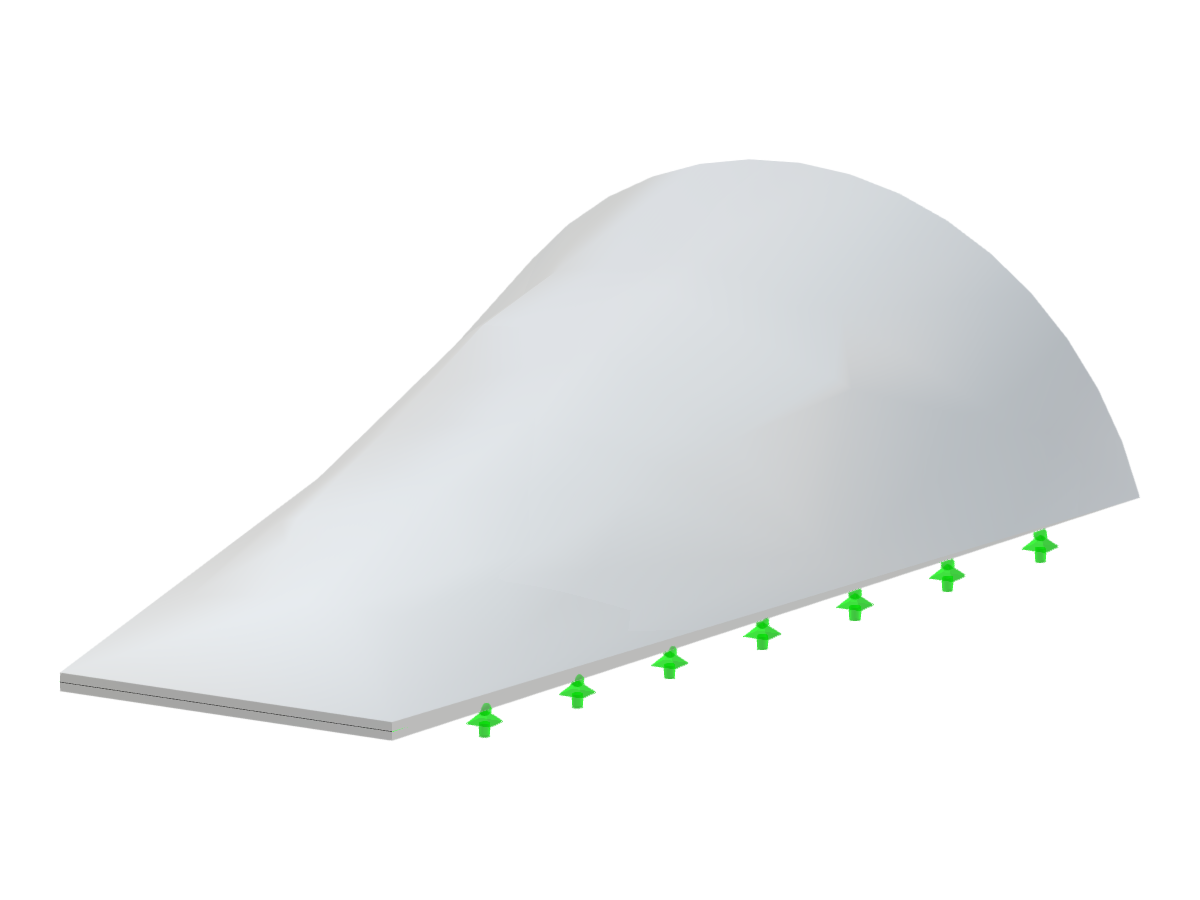 Geometry of a barrel vault with a semi-cylindrical form, variable radius at ends, depicted via height and radius measurements.