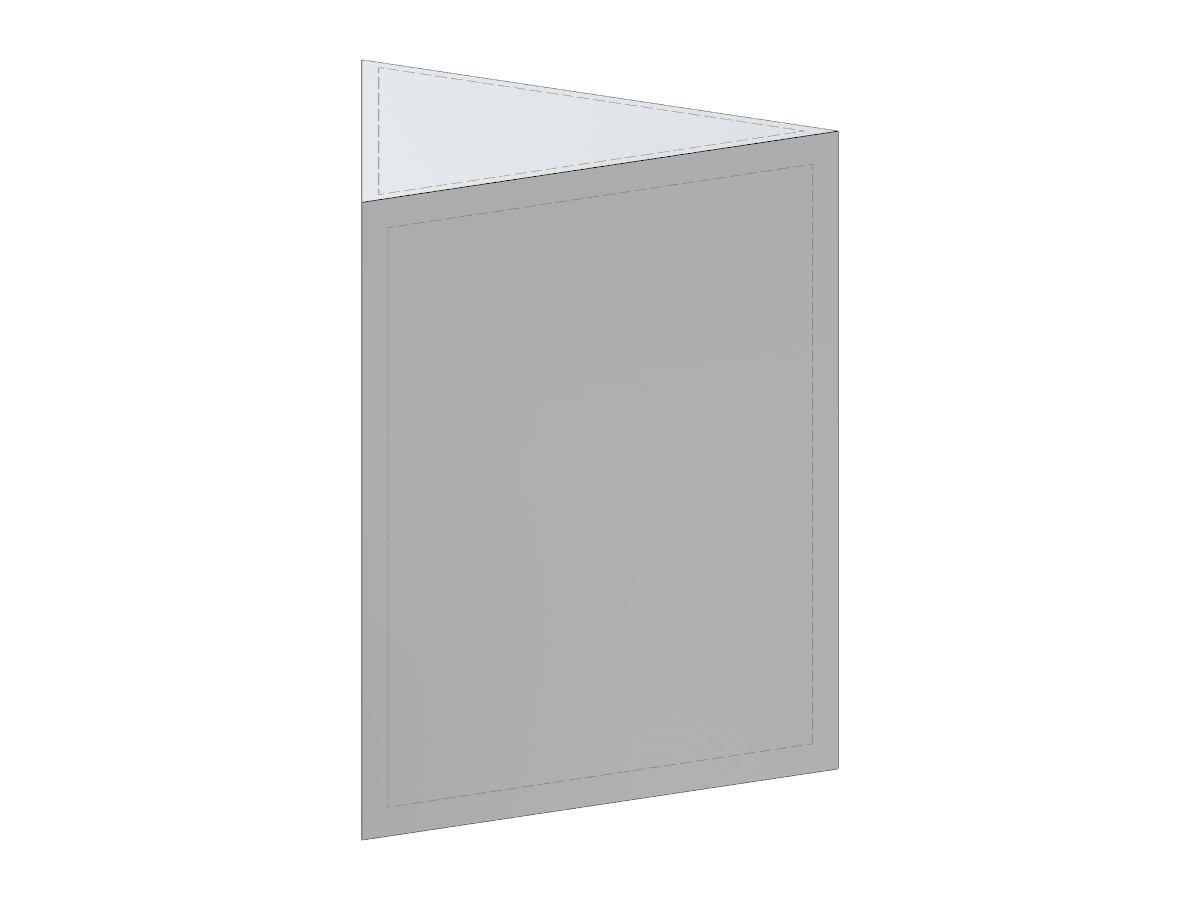 3D model of a triangular prism with adjustable parameters using JavaScript, featuring angle or offset-based inputs.