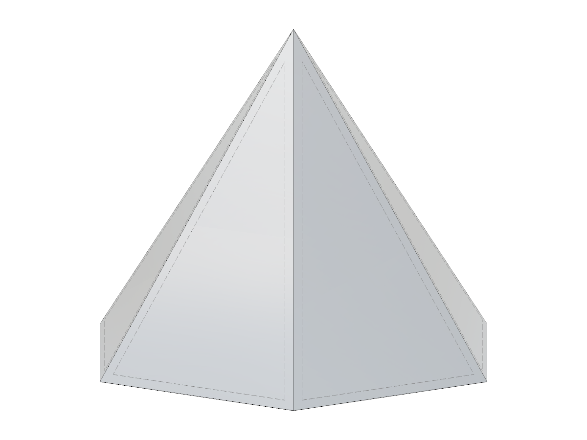 Hexagonal pyramid with JavaScript parametric inputs for edge length, circumscribed circle radius, or inscribed circle radius.