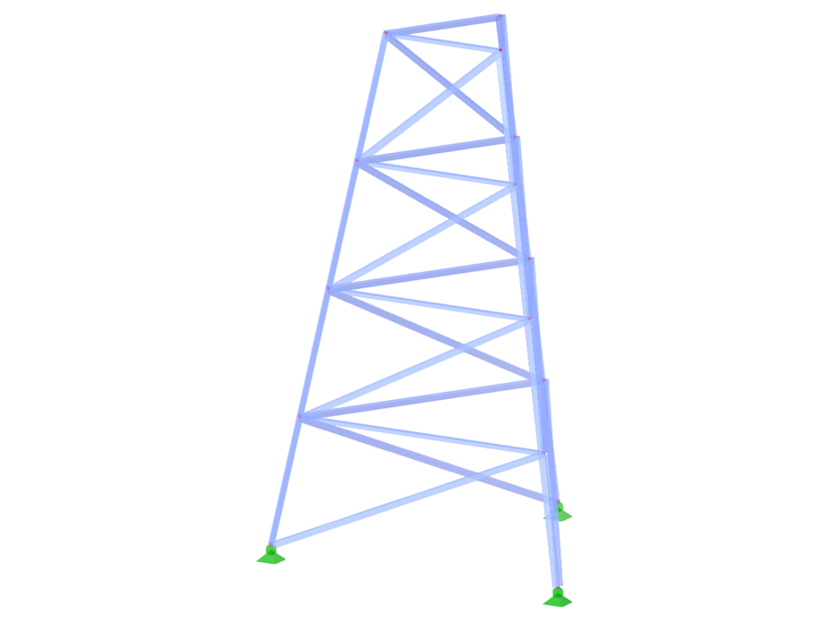 Model ID 2313 | TST002 | Lattice Tower | Triangular Plan | Diagonals Upward & Horizontals
